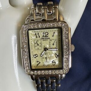 Silver Women's Watch with Crystal Accents